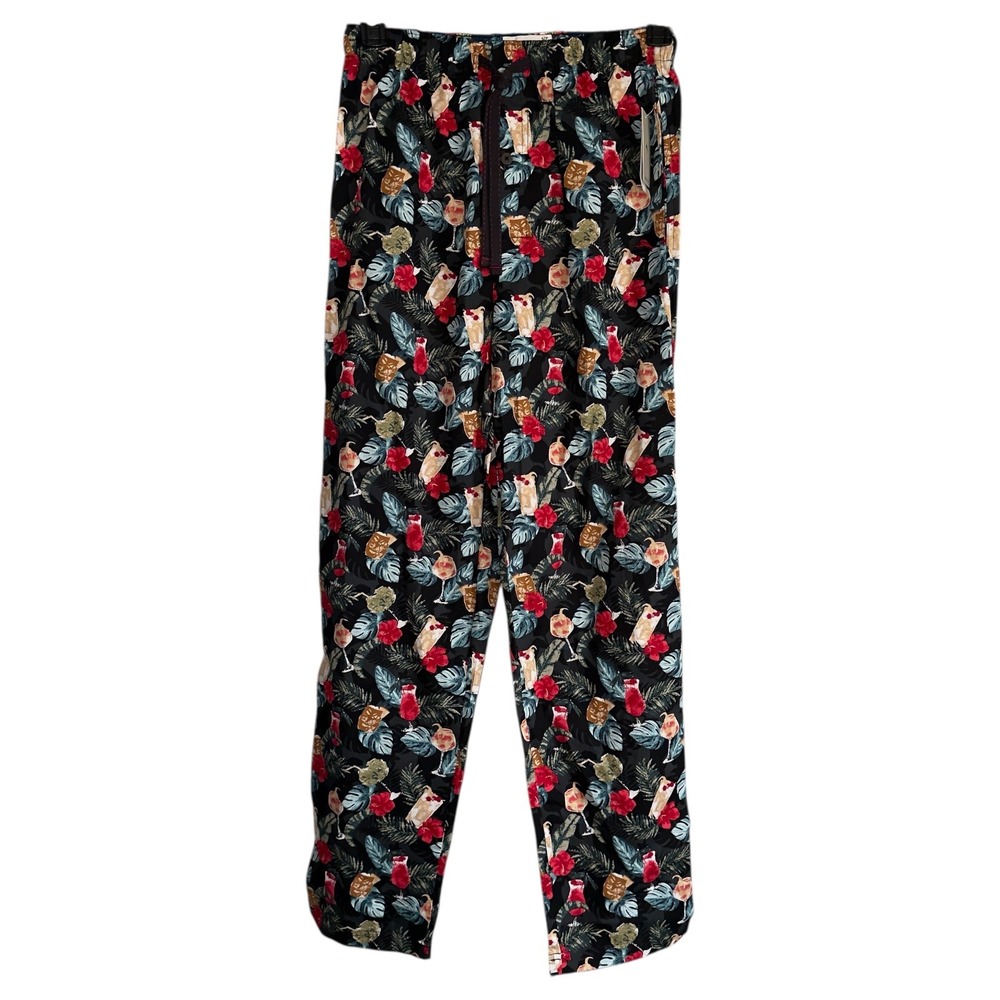 Tommy Bahama Mens Small Black Cocktail Martini‎ Cotton Lounge Pants NWT